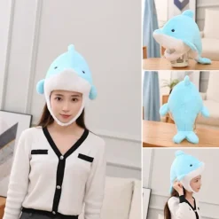 Cosplay Huvudbonad Ultra Mjuk Håll Värmen Foto Performance Rekvisita Delfin Plysch Cosplay Mössa för Fotostudio> Huvudbonader