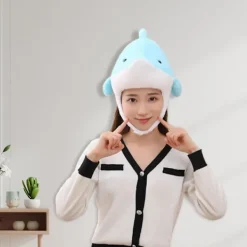 Cosplay Huvudbonad Ultra Mjuk Håll Värmen Foto Performance Rekvisita Delfin Plysch Cosplay Mössa för Fotostudio><noscript><img width=