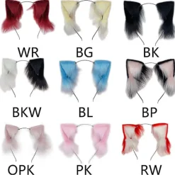 Cosplay Kitten Hårbåge Päls Kattöron Huvudband Påskfest Djur Huvudbonad（Vinfärgad）><noscript><img width=