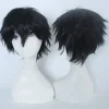 Cosplay lockigt hår svans full peruker svart kort peruk kvinnor/män peruk kostym Fancy> Peruker