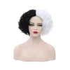 unbranded Cosplay Peruk Fluffig Svart Vit Högtemperatur Fiber Värmebeständig Bekväm Kort Curly Wave Witch Peruk för Halloween - Svart Vit> Peruker
