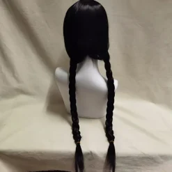 Cosplay Peruk Lång Svart Flätor Hår Peruk med lugg><noscript><img width=