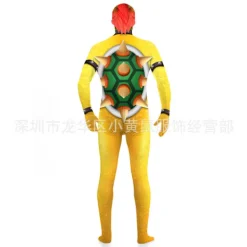 Cosplay Super Mario Bros Bowser Yoshi Mask Jumpsuit Vuxen Barn Bodysuit*Kostym -FA- Adult L（160）><noscript><img width=
