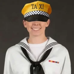 Cosplay Taxichaufför Hatt för Kvinnlig Taxichaufför Keps Möhippa Kostym Stor Brätte Uniform Keps Rollspel Huvudbonad><noscript><img width=