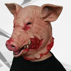 unbranded Cosplay-mask Cosplay-tillbehör Halloween Cosplay-dräkt Gris huvudmask Halloween Läskig mask Läskig djurmask><noscript><img width=