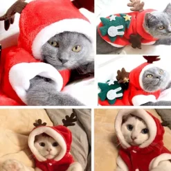 Costume de Noël pour chien de chatpolyester Elk Christmas Pet Cos><noscript><img width=
