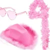 Cowboyhatt Fluffy Feather Boa 4 4 4> Huvudbonader