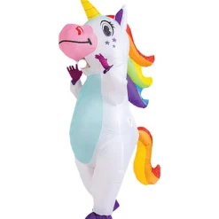 Creations Uppblåsbar Enhörningsdräkt Helkropp Enhörning Luft Uppblåsbar Deluxe Halloween Kostym - Vuxenstorlek> Dräkter