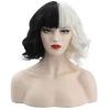 xinfish Cruella De Vil Peruk Cosplay Lockigt Kort Vågig Peruk> Peruker