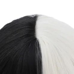 xinfish Cruella De Vil Peruk Cosplay Lockigt Kort Vågig Peruk><noscript><img width=