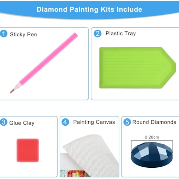 5D Diamantmålning, Kit efter siffror, Diamantmålning, Diamantbroderi> Smink