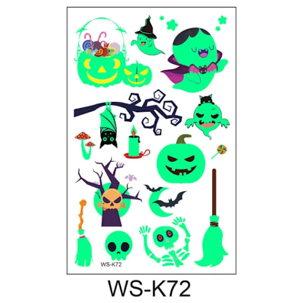 3D Halloween Tillfällig Tatuering 6-pack> Smink