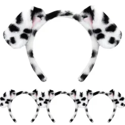 Dalmatiner Hundöron Hårband 4-Pack - Fluffiga Valpöron för Barn & Vuxna> Huvudbonader