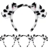 Dalmatiner hundöron pannband - 4-pack valpöron pannband fluffigt pannband vuxna barn dalmatiner kostym för smink tvätt ansikte-FS-> Huvudbonader