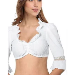 Dam Blus För Oktoberfest Blus Svart Casual Dam Dirndl Blus Spets Dirndl XXL Vit XXL><noscript><img width=