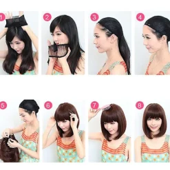 Dam Gradient Kort Lockig Peruk Bob Vågigt helhår Peruk Cosplay><noscript><img width=