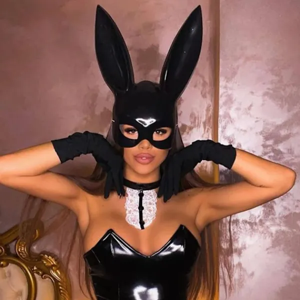 Damer Halloween Sexig Half Face Kanin Öron Mask> Masker