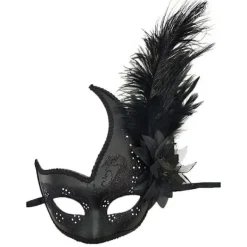 Dammask med fjädrar för maskerad, Venedig, Halloween, Mardi Gras, Cosplay> Masker