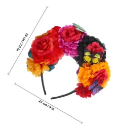 Day Of The Dead Hårprydnad Blomsterkrans Cosplay Tillbehör Multi Tyg Gör 1 Set> Huvudbonader