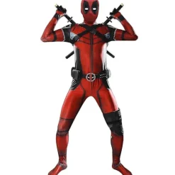 Deadpool Cosplay Kostym Vuxen Anime Superhjälte Dräkt med Hatt Tillbehör [JUN] 140> Dräkter