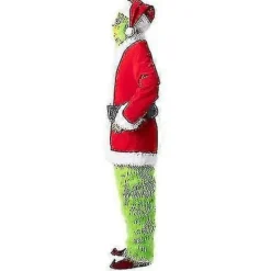 7-delad Grinch-dräkt för julcosplay, vuxen tomtekostymset + mask Enbart mask -FA- L><noscript><img width=