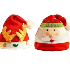 ATELA 2-delad julhatt - julhatt för vuxna och barn (Golden Wood + Jultomten)> Tillbehör