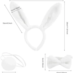 3-delad kanin utklädningsset påskkanin öron set kaninsvans för barn vuxna halloween påsk kostymfest cosplay kostym dekoration> Tillbehör