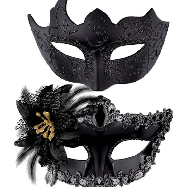 2-delad Maskerset för Par - Venetianskt Maskeraddräkt - Plast> Masker