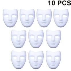 10-delad set DIY vit mask för målning enkel tom stil 3 KLB> Masker