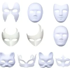 10-delad set DIY vit mask för målning enkel tom stil 3 KLB><noscript><img width=