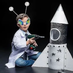 4-delars Halloween utomjording kostym tillbehör set, 2 par utomjording glasögon, 2 par utomjording solglasögon, 2 par silver Mars antenn hörlurar><noscript><img width=