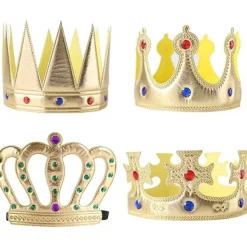 4-delars Kung & Drottning Kronset - Huvudbonader & Kostymtillbehör för Barn & Vuxna Födelsedagsfester> Huvudbonader