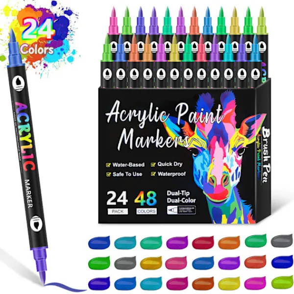 12-delars set med nagelkonstpennor med 0,5 mm fin spets för exakt klotter och ritning.> Smink