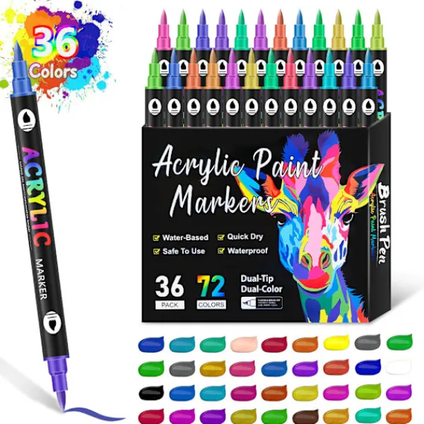 12-delars set med nagelkonstpennor med 0,5 mm fin spets för exakt klotter och ritning.> Smink