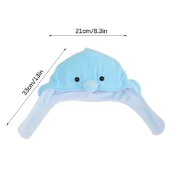 Delfinplyschhatt, bomullsmaterial tecknad huvudbonad leksak för barn gåva><noscript><img width=