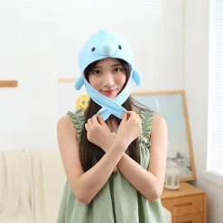 Delfinplyschhatt, bomullsmaterial tecknad huvudbonad leksak för barn gåva><noscript><img width=