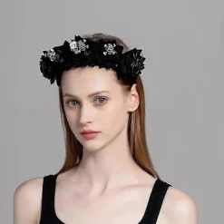 Delikat Halloween Hårband Rave Håraccessoarer Tunt Pannband Blomma Hårband><noscript><img width=