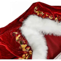 Deluxe Julkostym i Sammet Plus Size för Vuxna Cosplay Par Tomtekläder Maskerad Juluniform Kostym för Män Kvinnor XXL Red Man> Dräkter