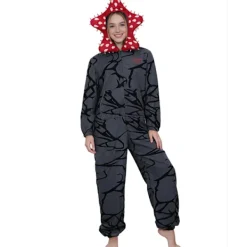 Demogorgon Kostym Onesie - Stranger Things Fleece Pyjamas, Varma Halloween Jul Sovkläder XL> Dräkter