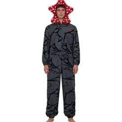 Demogorgon Kostym Onesie - Stranger Things Fleece Pyjamas, Varma Halloween Jul Sovkläder XL> Dräkter