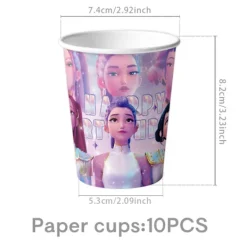 Best Trade Demon Hunter Birthday Party Supplies Set: porslin, banderoll, tårtpålägg och ballonger för barn tattoos-500pcs><noscript><img width=