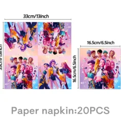 Best Trade Demon Hunter Birthday Party Supplies Set: porslin, banderoll, tårtpålägg och ballonger för barn tattoos-500pcs><noscript><img width=