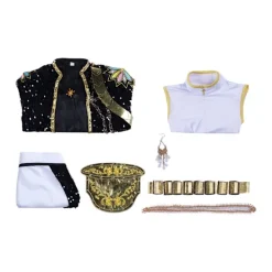 Demon Hunter Flickor Gruppuniform Svart och Guld Rumi Scenkostym Halloween Svart Sångkostym Animekostym Children 120><noscript><img width=