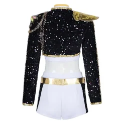 Demon Hunter Flickor Gruppuniform Svart och Guld Rumi Scenkostym Halloween Svart Sångkostym Animekostym Children 120><noscript><img width=