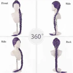 Demon Hunter Kostymperuk Barn Cosplay, Rumi Kostymperuk Lila Fläta Peruk Halloween Cosplay Rekvisita, Anime Cosplay Peruk-WELLNGS><noscript><img width=