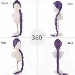 Demon Hunters Kostym Peruker Cosplay för Barn, Rumi Kostym Peruker Lila Flätor Peruk Halloween Cosplay Rekvisita, Anime Cosplay Peruk-lingling}{bt)> Peruker