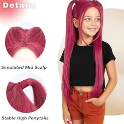 AIZHENCHEN Demon Hunters Kostym Rumi Mira Zoe Realistisk Anime Cosplay Peruk för Konvent Rosa> Peruker