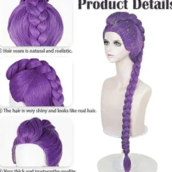 Demon Hunters Kostymperuker Cosplay för Barn, Rumi Kostymperuker Lila Flätor Peruk Halloween Cosplay Rekvisita, Anime Cosplay Peruk-lingling}><noscript><img width=