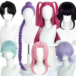 Demon K-pop Hunters Kostym Rumi Peruk Mira Zoe Realistisk Anime Cosplay Peruk för Cosplay-konvent Lila Rumi vuxen【Peruk】_yux romantic> Peruker