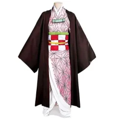 2023-Demon Slayer Bror och Syster Kamado Nezuko Cosplay Kostym Outfit Kimono Anime Kostym Peruk-1 Nezuko Kostym 140cm (Barnstorlek)><noscript><img width=